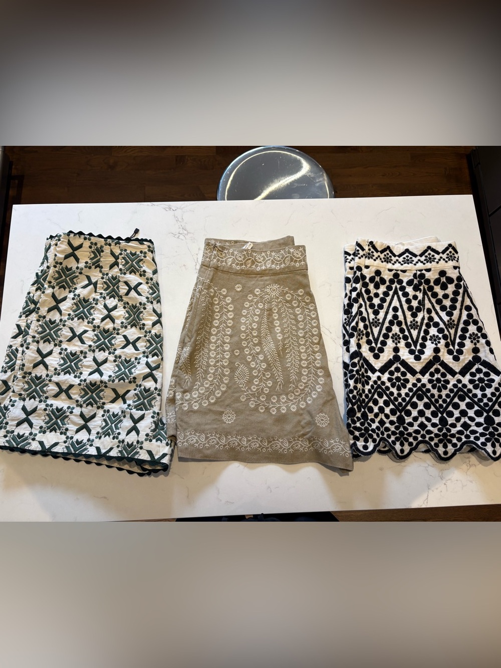 Set of three Embroidered shorts